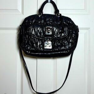 MIU MIU Black Matelasse Leather Quilted Leather Handbag